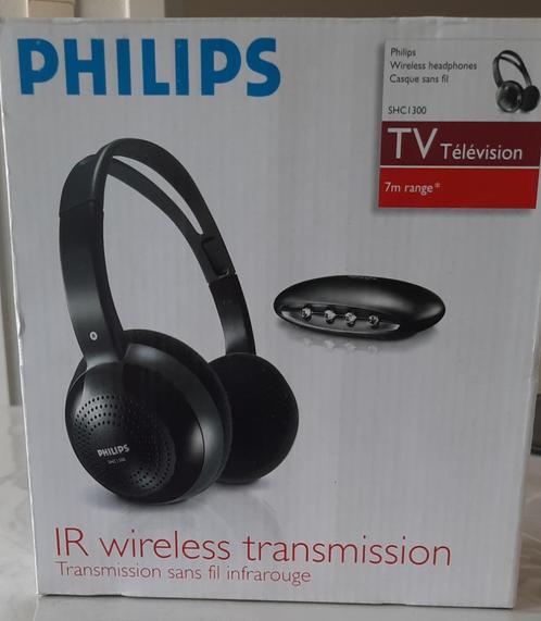 Philips hoofdtelefoon Tv, TV, Hi-fi & Vidéo, Casques audio, Comme neuf, Supra-aural, Philips, Sans fil, Enlèvement