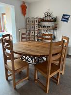 Table en chêne et chaises, Maison & Meubles, Tables | Tables à manger, 150 à 200 cm, Unique, Cinq personnes ou plus, Métal