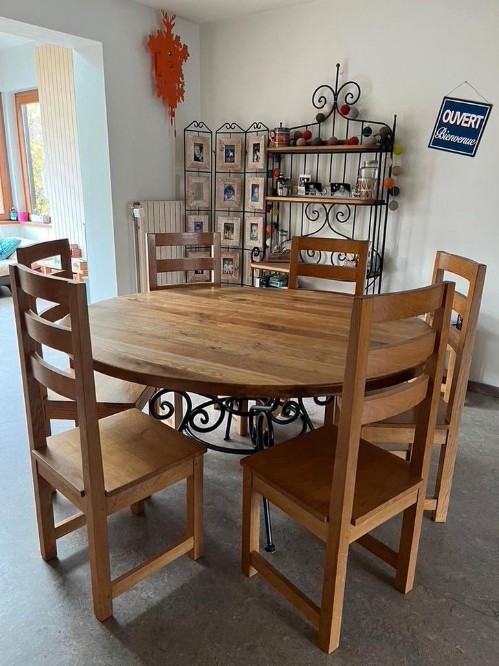 Table en chêne et chaises, Maison & Meubles, Tables | Tables à manger, Utilisé, 150 à 200 cm, 150 à 200 cm, Cinq personnes ou plus