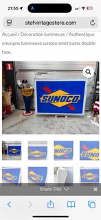 Authentiek Amerikaans dubbelzijdig lichtbord van Sunoco, Verzamelen, Ophalen