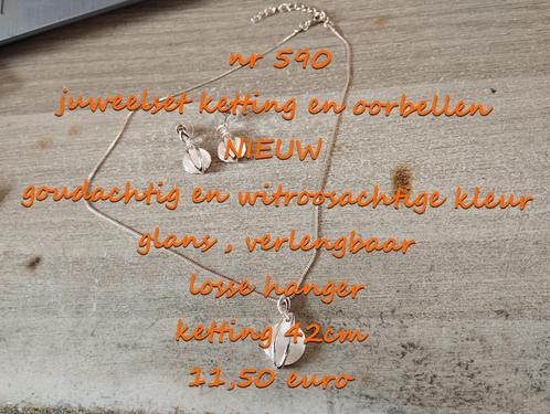 590. Juweelset : ketting en oorbellen , NIEUW , verzending i, Handtassen en Accessoires, Kettingen, Nieuw, Overige materialen