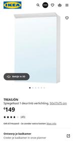 Ikea Treasjön spiegelkast wit met verlichting, Ophalen, Minder dan 50 cm, Spiegelkast, Nieuw