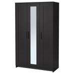 Armoire IKEA Brimnes 3 portes avec miroir noire, Huis en Inrichting, Kasten | Kleerkasten, Ophalen, Gebruikt, 100 tot 150 cm, Met hangruimte