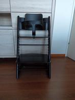 Kinderstoel Stokke Trip Trap zwart met stoelverkleiner, Kinderen en Baby's, Kinderstoelen, Ophalen, Gebruikt, Meegroeistoel, Stoelverkleiner