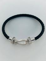 Zilveren hoefijzerarmband, Handtassen en Accessoires, Armbanden, Ophalen of Verzenden, Nieuw, Zwart, Staal