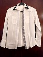 Witte blouse met zwarte accenten, Ophalen of Verzenden, Gedragen, Maat 38/40 (M), Wit