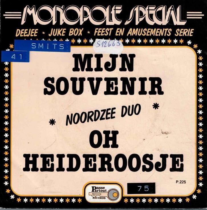 Vinyl, 7"   -   Noordzee Duo* – Mijn Souvenir, Cd's en Dvd's, Vinyl | Overige Vinyl, Overige formaten, Ophalen of Verzenden