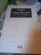 Histoire de la critique littéraire, Ophalen of Verzenden, Hoger Onderwijs, Zo goed als nieuw