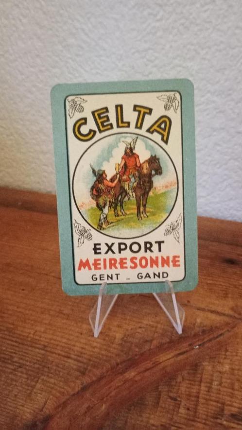 Brasserie bière ancienne carte à jouer Celta Export, Collections, Marques de bière, Utilisé, Panneau, Plaque ou Plaquette publicitaire