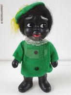 Authentieke vintage etalage zwarte Piet pop - 20cm, groen, Envoi, Comme neuf