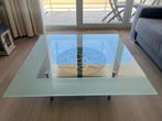 Design salontafel in Alu/Glas, Ophalen, 50 tot 100 cm, Vierkant, 50 tot 100 cm