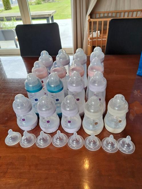 MAM flessen en spenen maat 1 en 2, Kinderen en Baby's, Babyvoeding en Toebehoren, Zo goed als nieuw, Ophalen