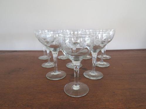 10 antieke rode wijnglazen, Antiek en Kunst, Antiek | Glaswerk en Kristal, Ophalen of Verzenden