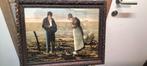 Twee oude kaders  met  poster achter glas 60/46, Ophalen