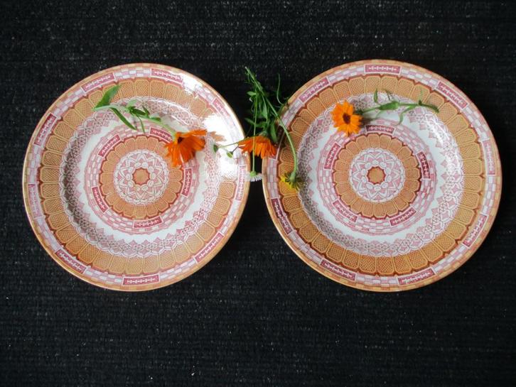 2stuk antieke ontbijt borden stempel  ALPINE  B F  KERAMIS, Huis en Inrichting, Keuken | Servies, Gebruikt, Bord(en), Overige stijlen