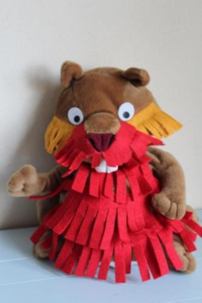 Handpop Fabeltjeskrant Willem bever, Kinderen en Baby's, Speelgoed | Poppen, Zo goed als nieuw, Ophalen of Verzenden