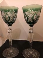 Duo rare de magnifiques verres en cristal Val Saint Lambert, Antiek en Kunst