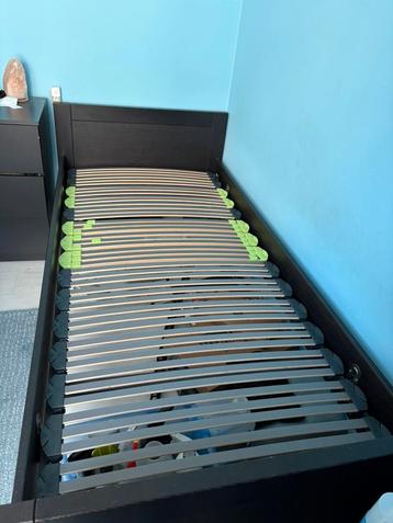 Bed Soulor 90x200 + lattenbodems, Huis en Inrichting, Ophalen, 90 cm, Eenpersoons, Bruin