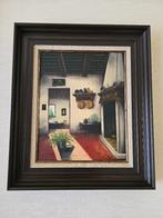 Schilderij 'Open haard' met lijst, Antiek en Kunst, Ophalen