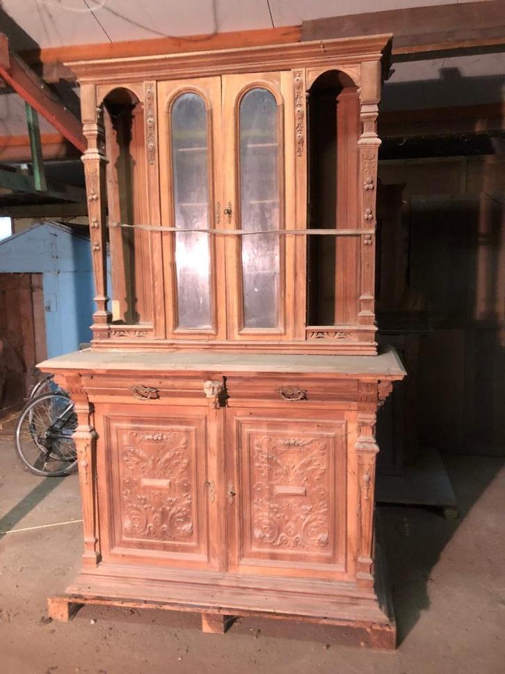 kast notelaar speciaal 140x225h en ook onderkast, Antiek en Kunst, Antiek | Meubels | Kasten, Ophalen