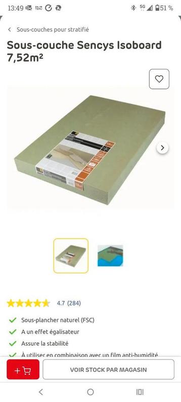 Sous couche parquet  beschikbaar voor biedingen