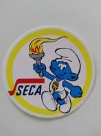 Vintage Sticker - De Smurfen - SECA - Olympische Vlam, Verzamelen, Ophalen of Verzenden, Zo goed als nieuw, Strip of Tekenfilm