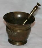 Antieke vijzel en stamper in brons, Antiek en Kunst, Ophalen of Verzenden, Brons