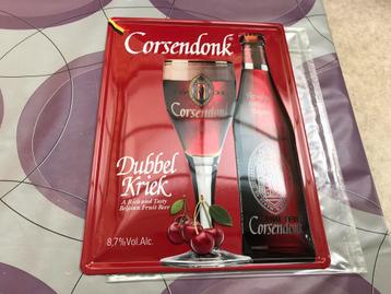 Corsendonk kriek reclamebord+sleutelhanger/stoppentrekker beschikbaar voor biedingen