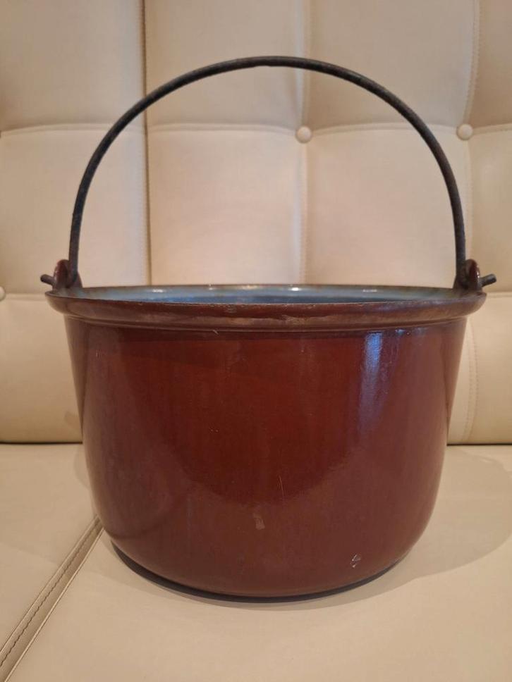 Emaille kookpot met hengsel, Antiek en Kunst, Antiek | Email, Ophalen of Verzenden