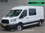Ford Transit 130pk Dubbel Cabine L3H2 Trekhaak Navi Airco Pa, Auto's, Euro 6, 4 cilinders, Parkeersensor, Wit