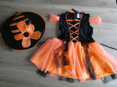 Verkleedkostuum carnaval Heks maat 140, Kinderen en Baby's, Carnavalskleding en Verkleedspullen, Zo goed als nieuw, Meisje, 134 t/m 140