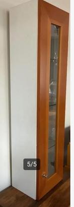 Halfhoge kolomkast kast met glazen leggers vitrinekast, Avec porte(s), Moins de 50 cm, Enlèvement, 100 à 150 cm