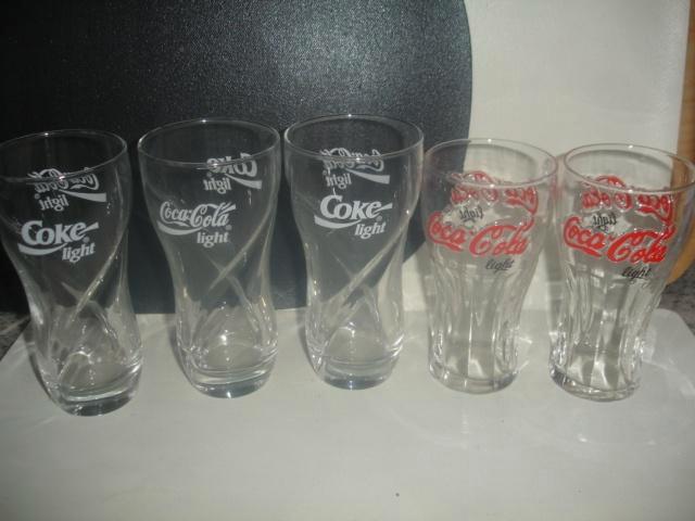 5 glazen Coca Cola Light, 3 grote en 2 kleine voor € 3,00, Verzamelen, Glas en Drinkglazen, Zo goed als nieuw, Frisdrankglas, Ophalen of Verzenden