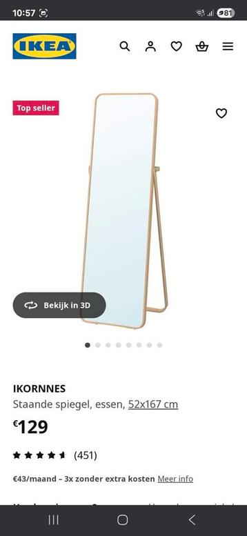 Ikea ikornnes grote staande spiegel beschikbaar voor biedingen