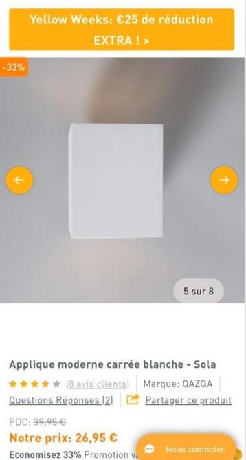 4 moderne vierkante witte schansen + LED-lampen  beschikbaar voor biedingen