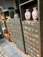 2 Vintage Industriële metalen ladekasten 40 laden, Enlèvement, Utilisé, Métal, Leger / industrieel