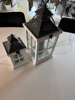 2x lantaarn met kaars, Huis en Inrichting, Ophalen, Zo goed als nieuw, Kaars