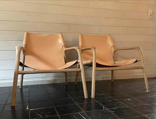 BOLIA Soul Lounge Chair (2 stuks), Maison & Meubles, Fauteuils, Comme neuf, Bois, Cuir, 50 à 75 cm, 75 à 100 cm, Enlèvement