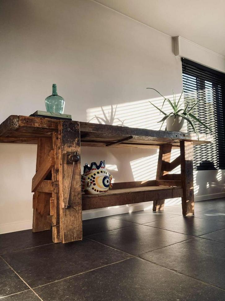 Houten werkbank - werkbanken, Antiek en Kunst, Curiosa en Brocante, Ophalen