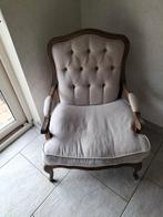 Zetel, fauteuil, eiken stoel, linnen stoel, cottage, classic, Ophalen, 75 tot 100 cm, Zo goed als nieuw, 50 tot 75 cm