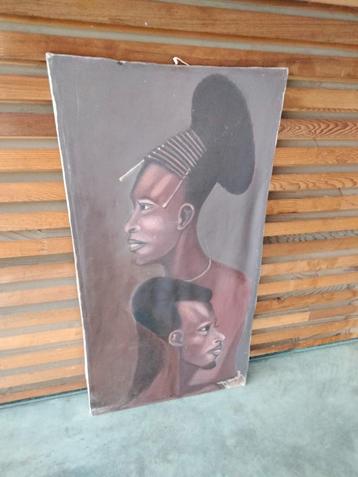 50s 60s vintage expressief schilderij Afrika tribal