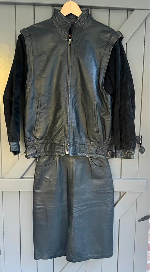 Set van echt leer, bomberjack + rok, Kleding | Dames, Overige Dameskleding, Gedragen, Ophalen