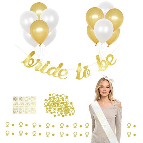 Bride to be - vrijgezellen set - goud, Hobby en Vrije tijd, Feestartikelen, Nieuw, Feestartikel, Verzenden