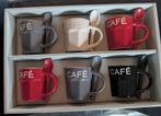 Nieuw: 6 expresso tassen met lepel, Keramiek, Nieuw, Ophalen of Verzenden, Effen