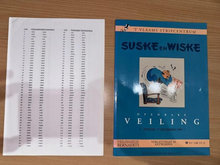Suske en Wiske openbare veiling-Bernaerts-1995+ bijlage, Verzamelen, Stripfiguren, Zo goed als nieuw, Overige typen, Suske en Wiske