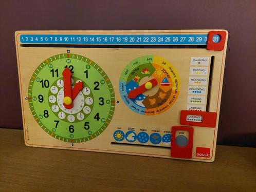 Houten kalenderklok, Kinderen en Baby's, Speelgoed | Houten speelgoed, Zo goed als nieuw, Ophalen