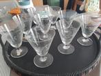 Vintage 9 glazen V.D. Verrerie Doyen Havré-Ville Mons, Antiek en Kunst, Antiek | Glaswerk en Kristal, Ophalen