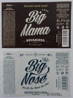 Bieretiket Big Nose & Big Mama brouwerij Novabirra (7y4), Gebruikt, Ophalen of Verzenden