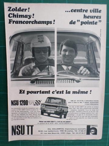 NSU 1200 TT - publicité papier - 1970, Enlèvement ou Envoi, Utilisé, Autres types