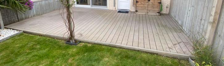 Composiet terras planken, Tuin en Terras, Terrasdelen en Vlonders, Gebruikt, Ophalen